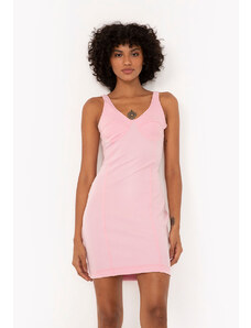 C&A vestido curto com recortes alça fina rosa