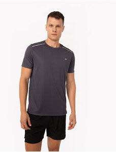 C&A camiseta com recortes e refletivos manga curta esportiva ace cinza escuro