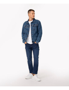 C&A calça jeans slim cropped com bolsos azul médio