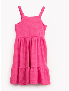 C&A vestido infantil texturizado alças finas rosa
