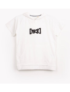 C&A camiseta infantil de algodão com capuz skate off white