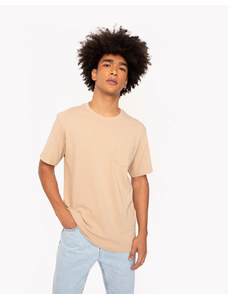 C&A camiseta de algodão com bolso manga curta bege claro