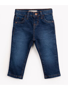 C&A calça jeans reta infantil com bolsos azul escuro
