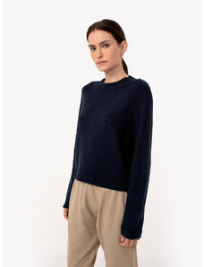 C&A suéter básico cropped de tricô azul marinho