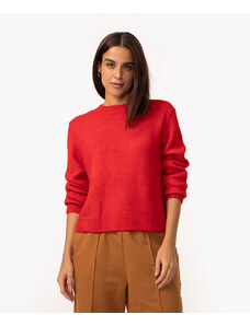 C&A suéter básico cropped de tricô vermelho