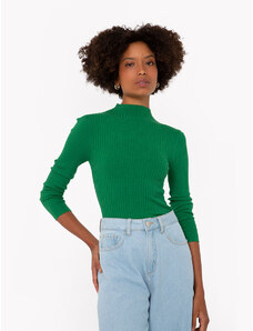 C&A suéter de tricô canelado gola alta verde