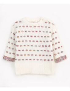 C&A suéter de tricô infantil poá brilho off white