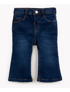 C&A calça jeans flare infantil com bolsos azul escuro