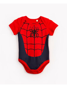 C&A body infantil homem aranha manga curta vermelho