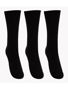 C&A kit de 3 meias cano longo de algodão preto