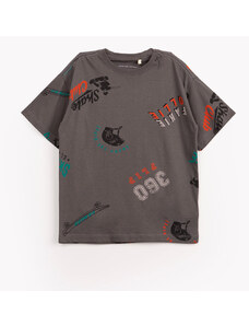 C&A camiseta infantil de algodão manga curta skate cinza escuro