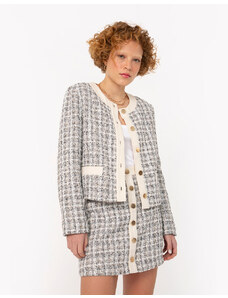 C&A blazer de tweed xadrez com bolsos off White