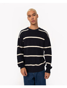 C&A suéter de tricô manga longa listrado azul marinho