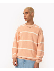 C&A suéter de tricô manga longa listrado laranja claro