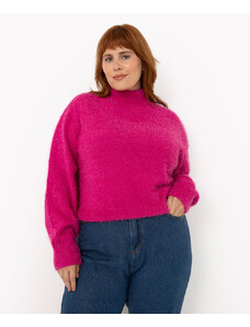 C&A suéter de tricot plus size felpudo rosa