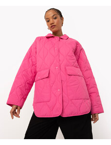 C&A jaqueta alongada matelassê ondulado pink
