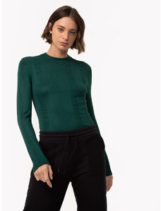 C&A suéter básico de tricot canelado verde escuro