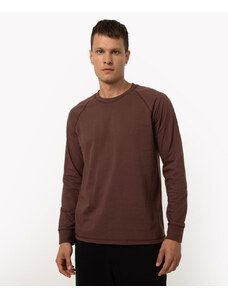 C&A camiseta de algodão básica manga longa marrom escuro