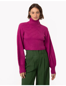 C&A suéter de tricot cropped gola alta pink