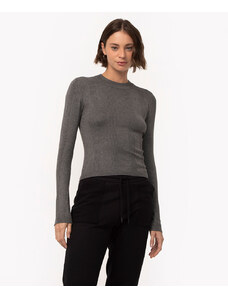 C&A suéter básico de tricot canelado cinza escuro