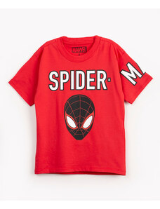 C&A camiseta infantil de algodão homem aranha manga curta vermelho