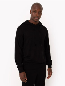 C&A suéter de tricô com capuz preto