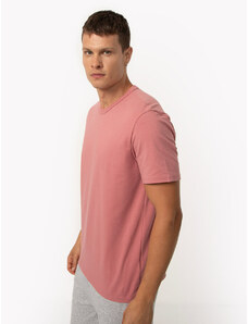 C&A camiseta de algodão básica manga curta gola redonda rosa médio