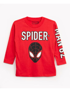 C&A camiseta infantil de algodão homem aranha manga longa vermelho