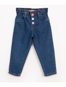 C&A calça jeans infantil clochard com bolsos azul escuro