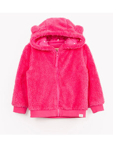 C&A jaqueta infantil sherpa com capuz pink