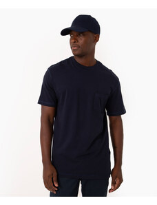 C&A camiseta de algodão com bolso manga curta azul marinho