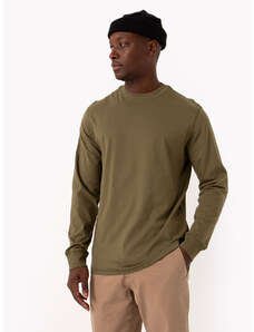 C&A camiseta de algodão gola redonda manga longa verde militar