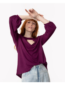 C&A blusa de viscose manga longa roxo