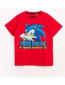 C&A camiseta infantil de algodão sonic manga curta vermelho