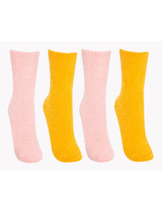 C&A kit de 2 pares de meias de chenille cano alto colorido