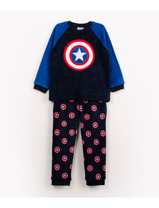 C&A pijama infantil de inverno capitão américa azul marinho