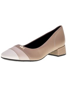 Sapato Feminino Salto Grosso ComfortFlex - 2395302 BEGE 34