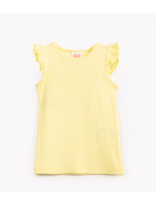 C&A blusa infantil de algodão manga fru fru amarelo