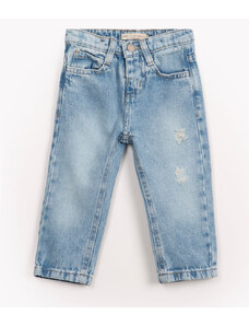 C&A calça jeans infantil slim com bolsos azul claro
