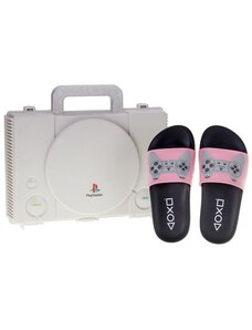 Kit Chinelo Slide + Maleta PlayStation Grendene Kids - 22503 PRETO/ROSA 23/24