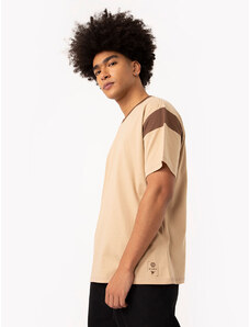C&A camiseta de algodão recortes manga curta bege