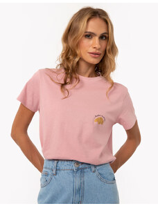 C&A camiseta de algodão manga curta bonjour madame rosa claro