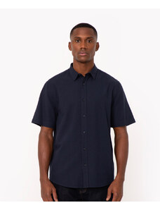 C&A camisa comfort oxford manga curta azul marinho