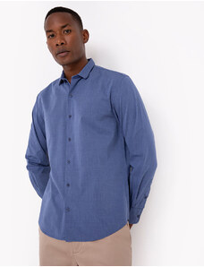 C&A camisa de algodão comfort manga longa azul marinho