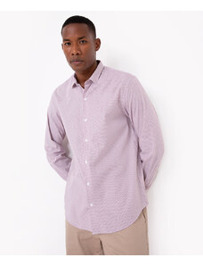 C&A camisa de algodão comfort xadrez manga longa branca