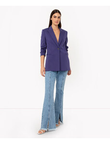 C&A calça flare jeans recortes cintura alta sawary azul claro