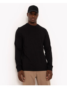 C&A camiseta de algodão gola redonda manga longa preta