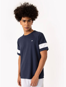 C&A camiseta manga curta recortes esportivo ace azul marinho