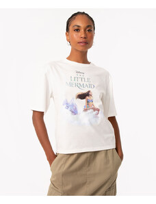 C&A camiseta de algodão pequena sereia manga curta off white