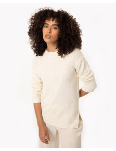C&A suéter de tricot chenille manga longa off white
